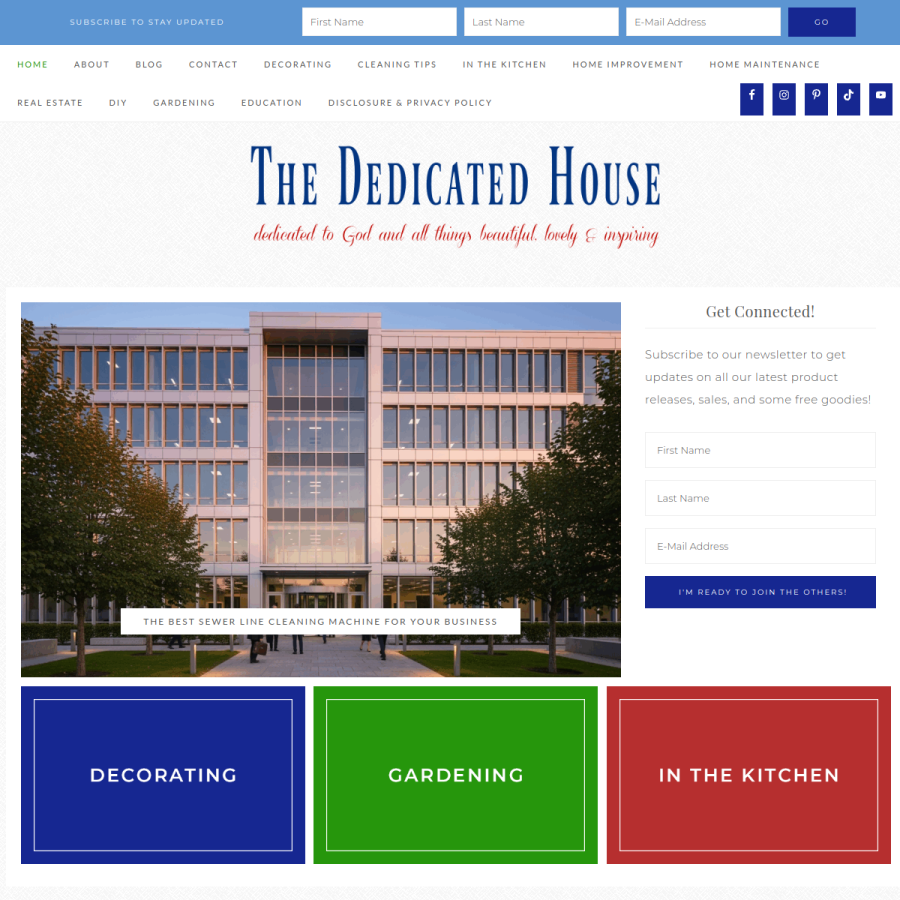 thededicatedhouse.com homepage screenshot