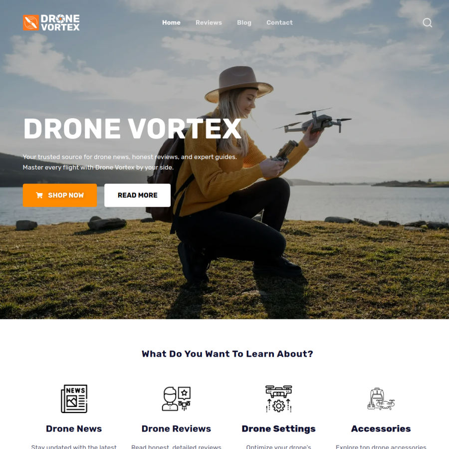 thedronevortex.com homepage screenshot