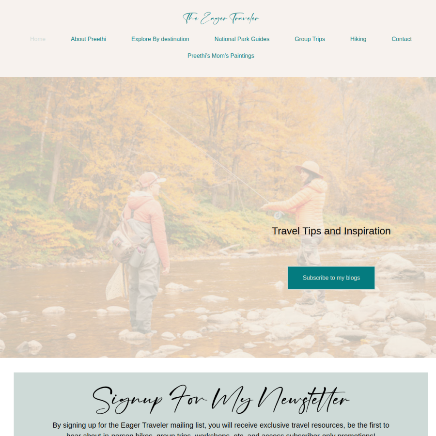 theeagertraveler.com homepage screenshot