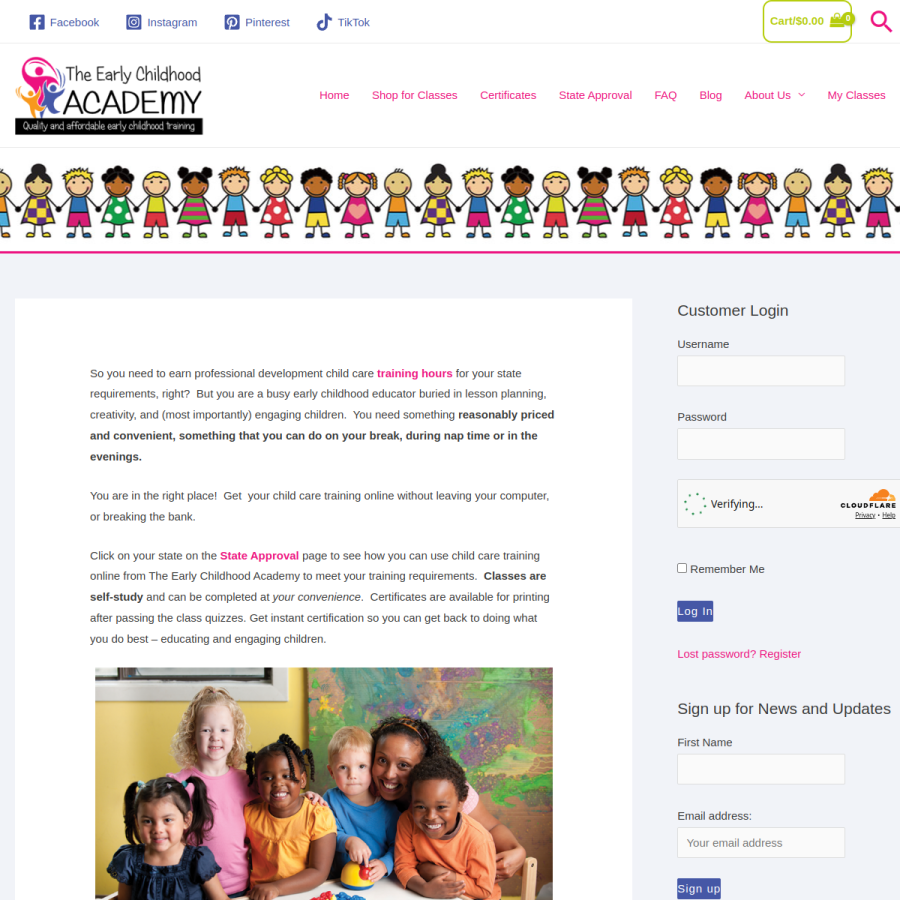theearlychildhoodacademy.com homepage screenshot