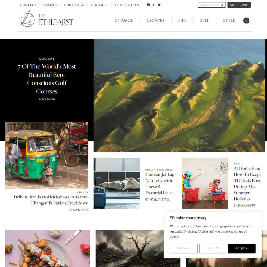 theethicalist.com homepage screenshot