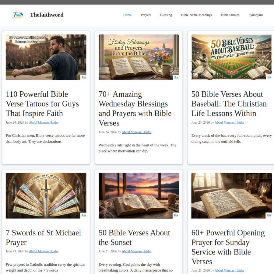 thefaithword.com homepage screenshot