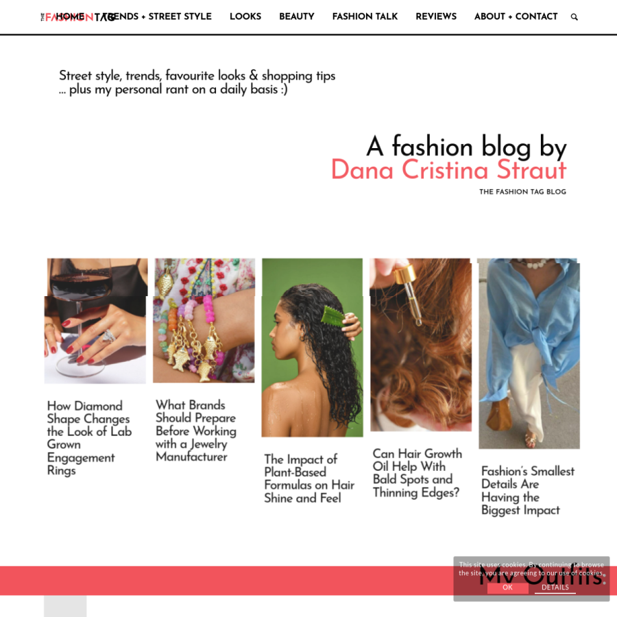 thefashiontag.com homepage screenshot