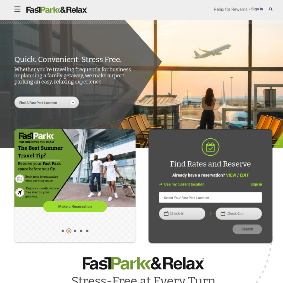 thefastpark.com homepage screenshot