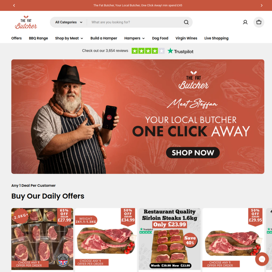 thefatbutcher.co.uk homepage screenshot