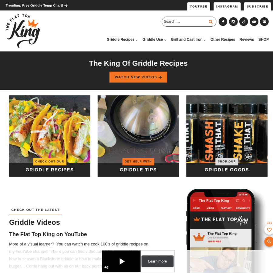 theflattopking.com homepage screenshot
