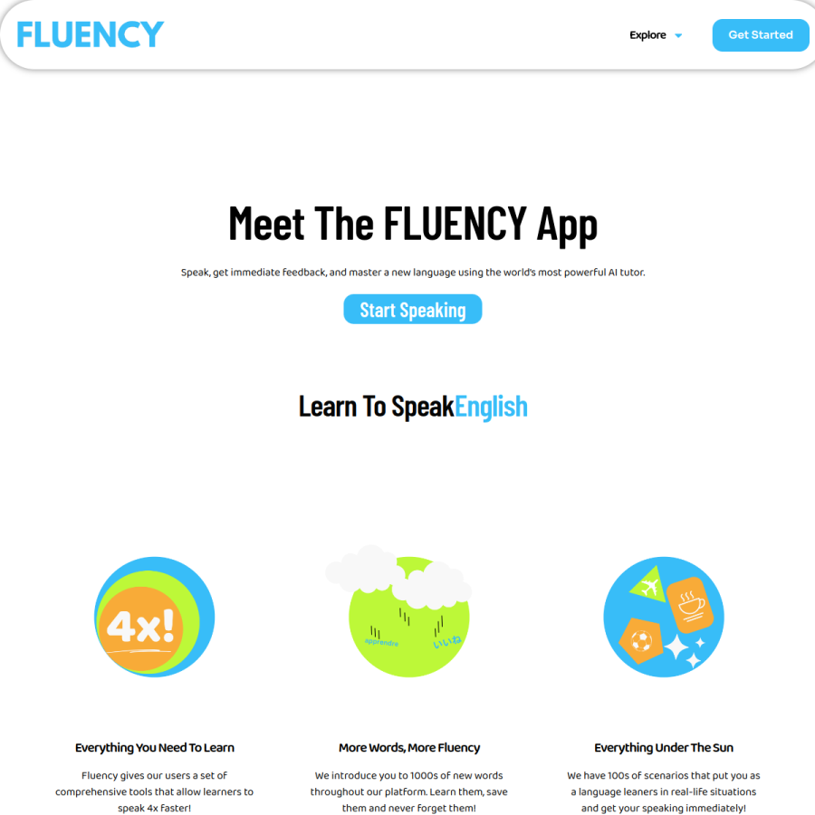 thefluency.app homepage screenshot