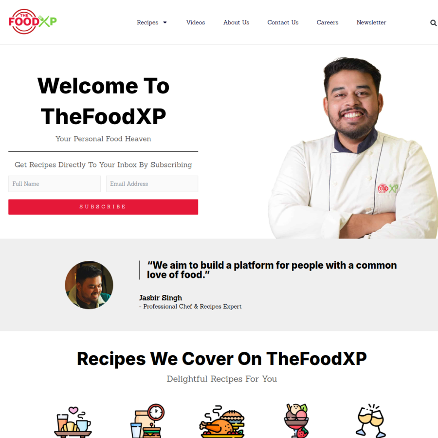 thefoodxp.com homepage screenshot