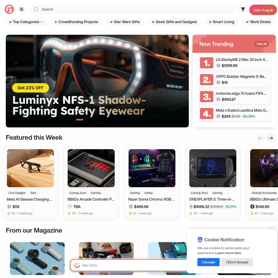 thegadgetflow.com homepage screenshot
