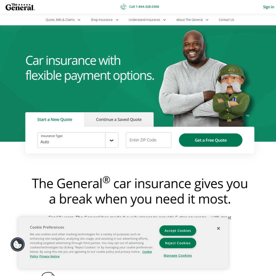thegeneral.com homepage screenshot