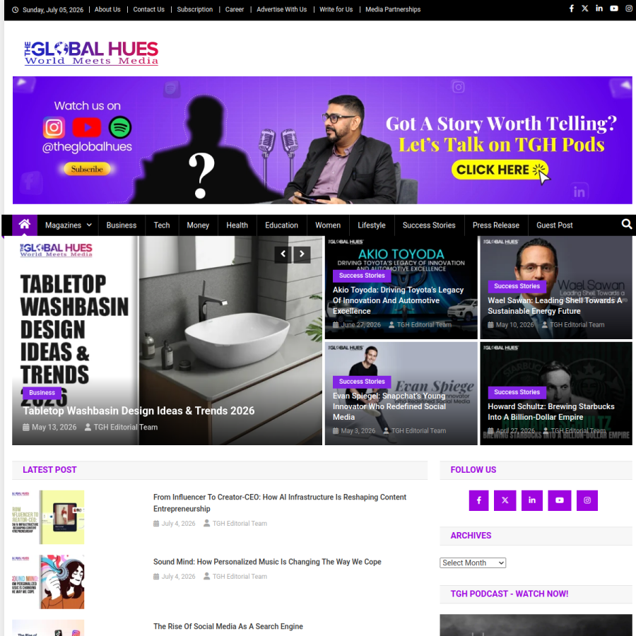 theglobalhues.com homepage screenshot