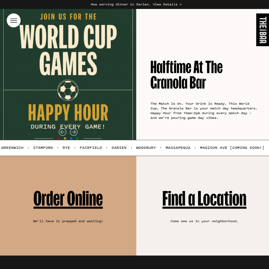 thegranolabar.com homepage screenshot