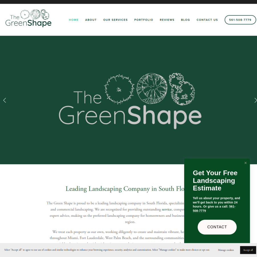 thegreenshape.com homepage screenshot