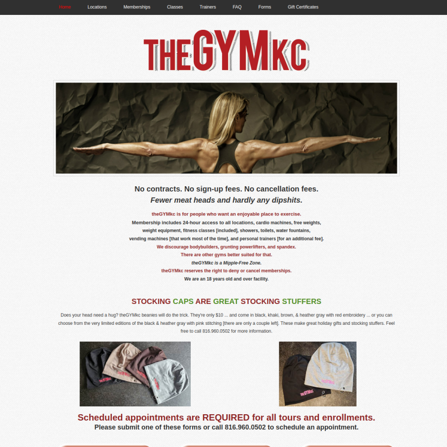 thegymkc.com homepage screenshot