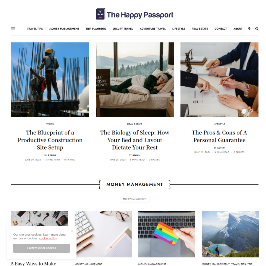 thehappypassport.com homepage screenshot