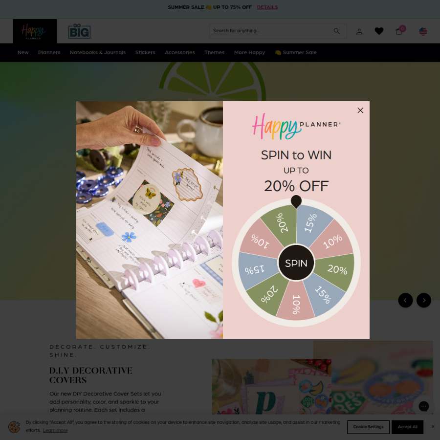 thehappyplanner.com homepage screenshot