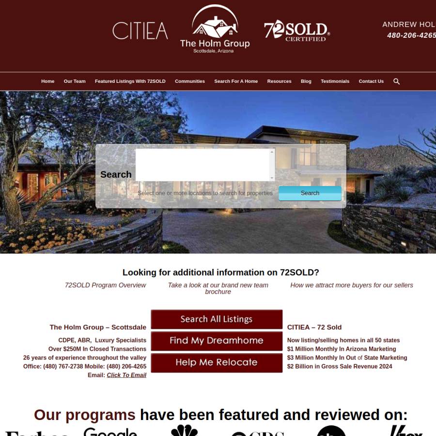 theholmgroupaz.com homepage screenshot