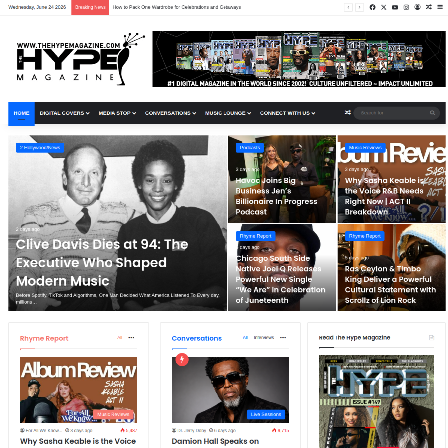 thehypemagazine.com homepage screenshot