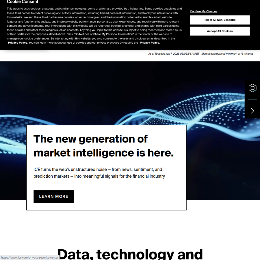theice.com homepage screenshot