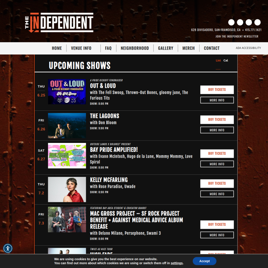 theindependentsf.com homepage screenshot