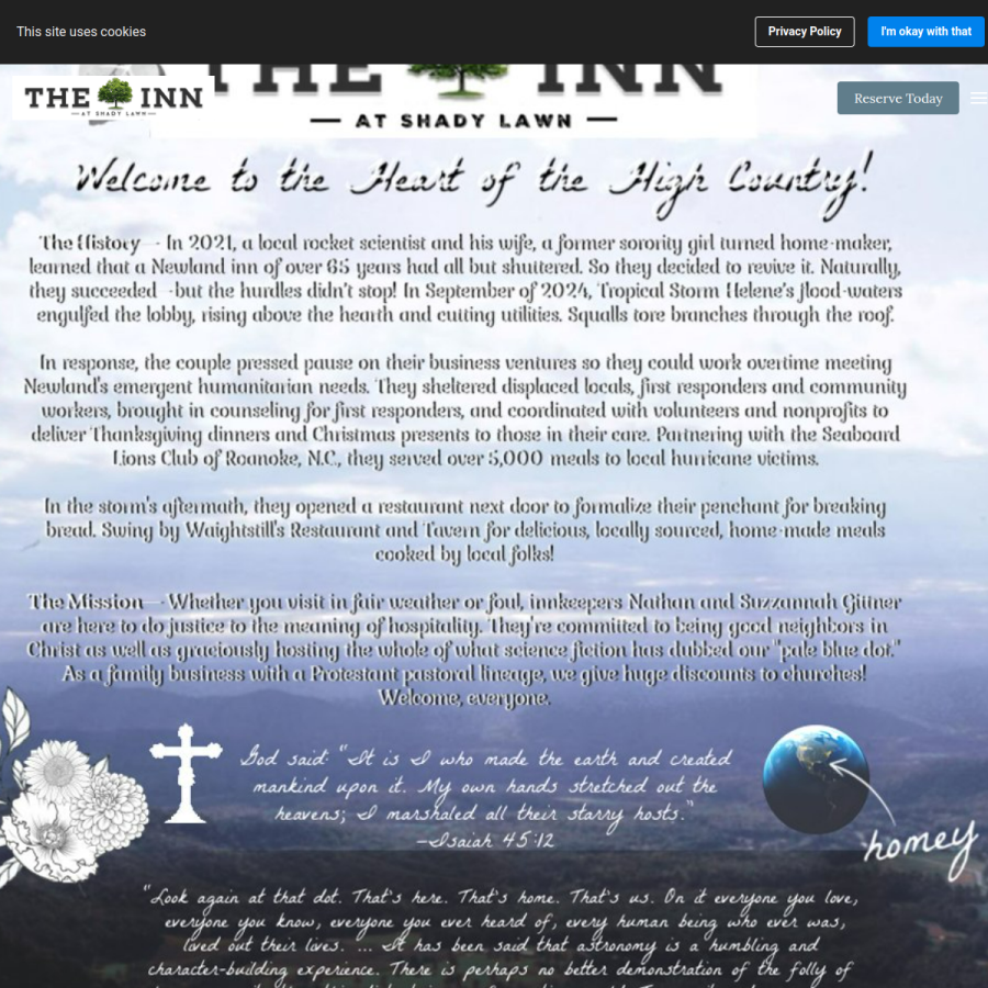 theinnatshadylawn.com homepage screenshot