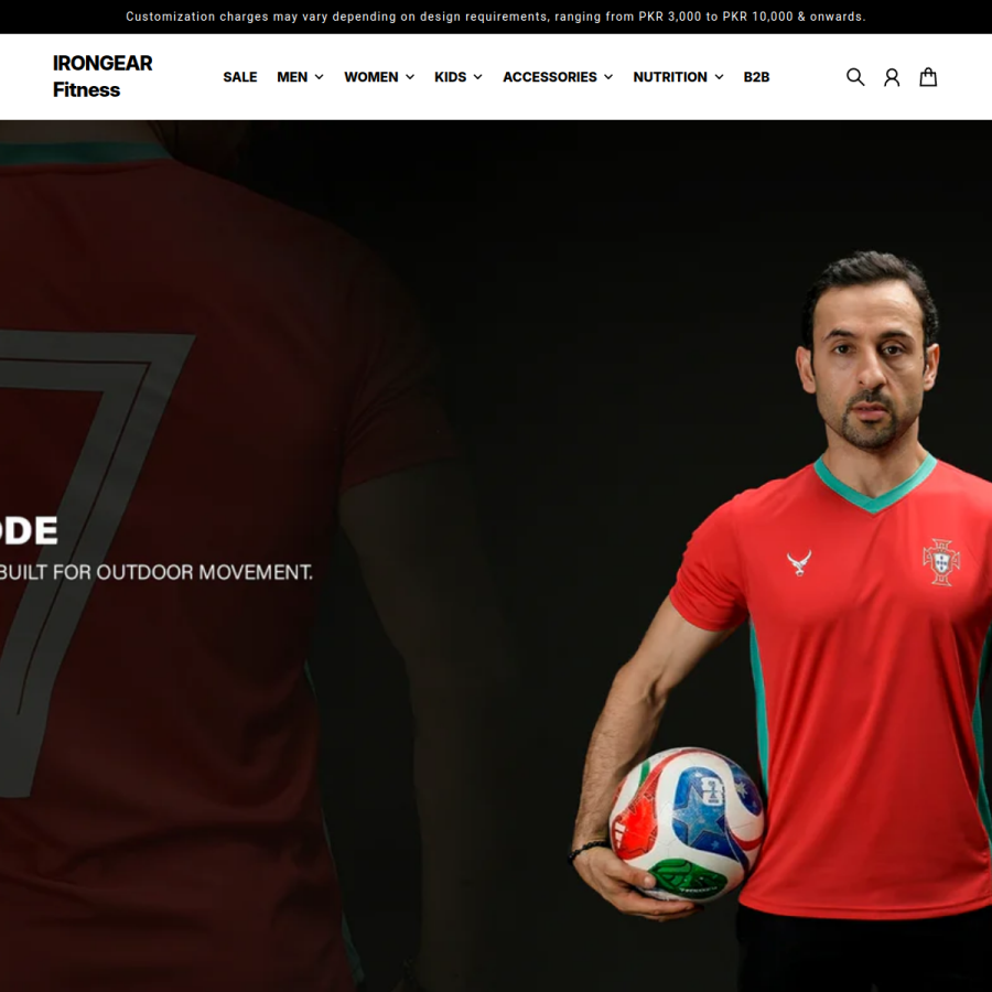 theirongear.com homepage screenshot