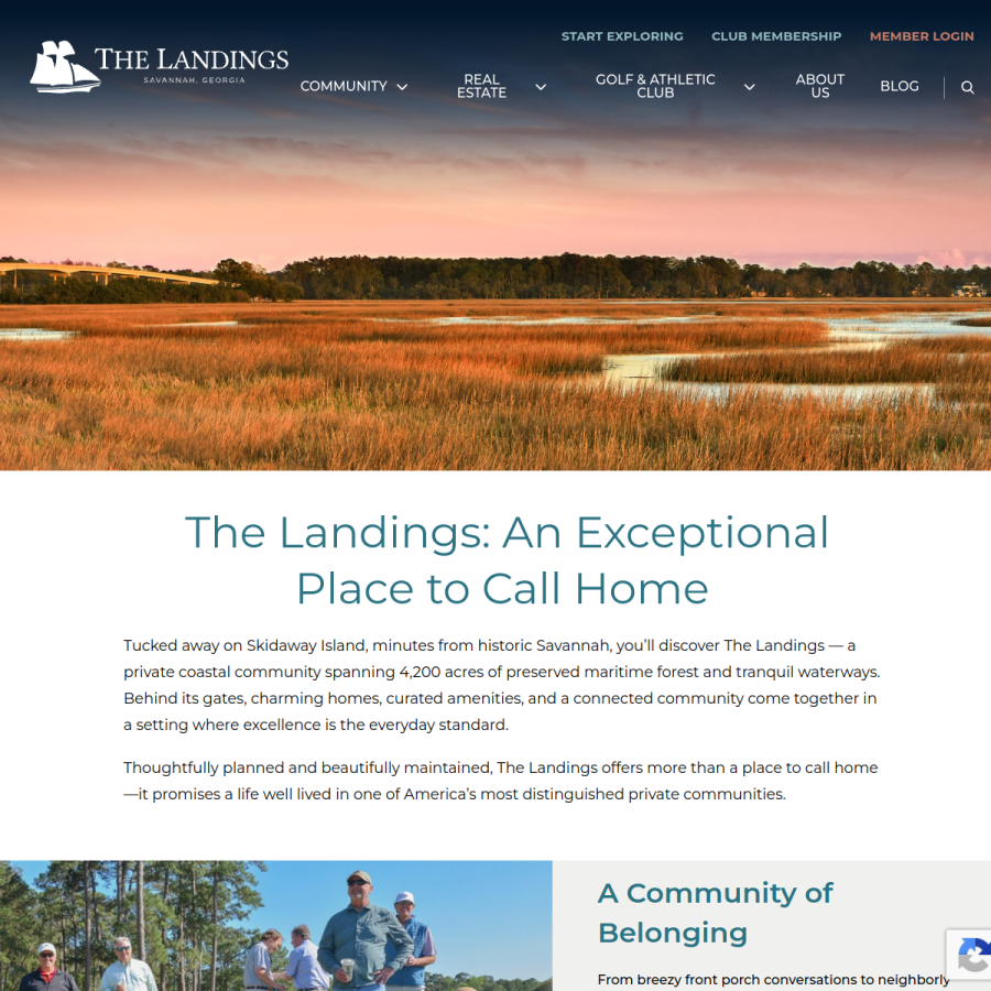 thelandings.com homepage screenshot