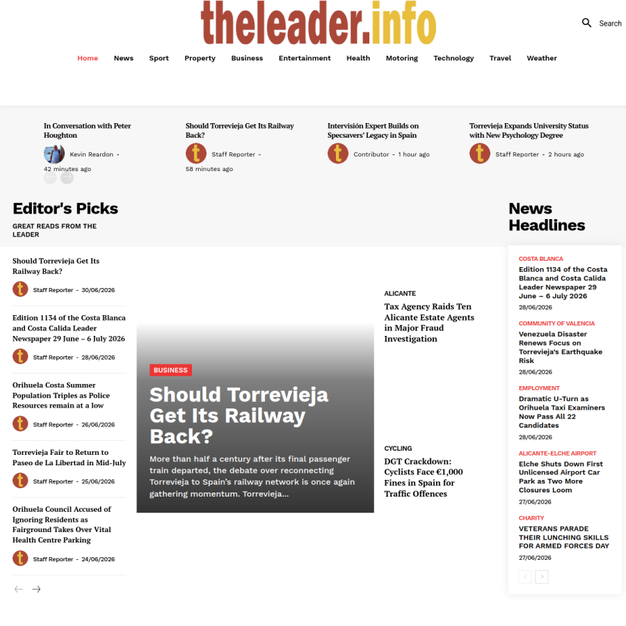 theleader.info homepage screenshot