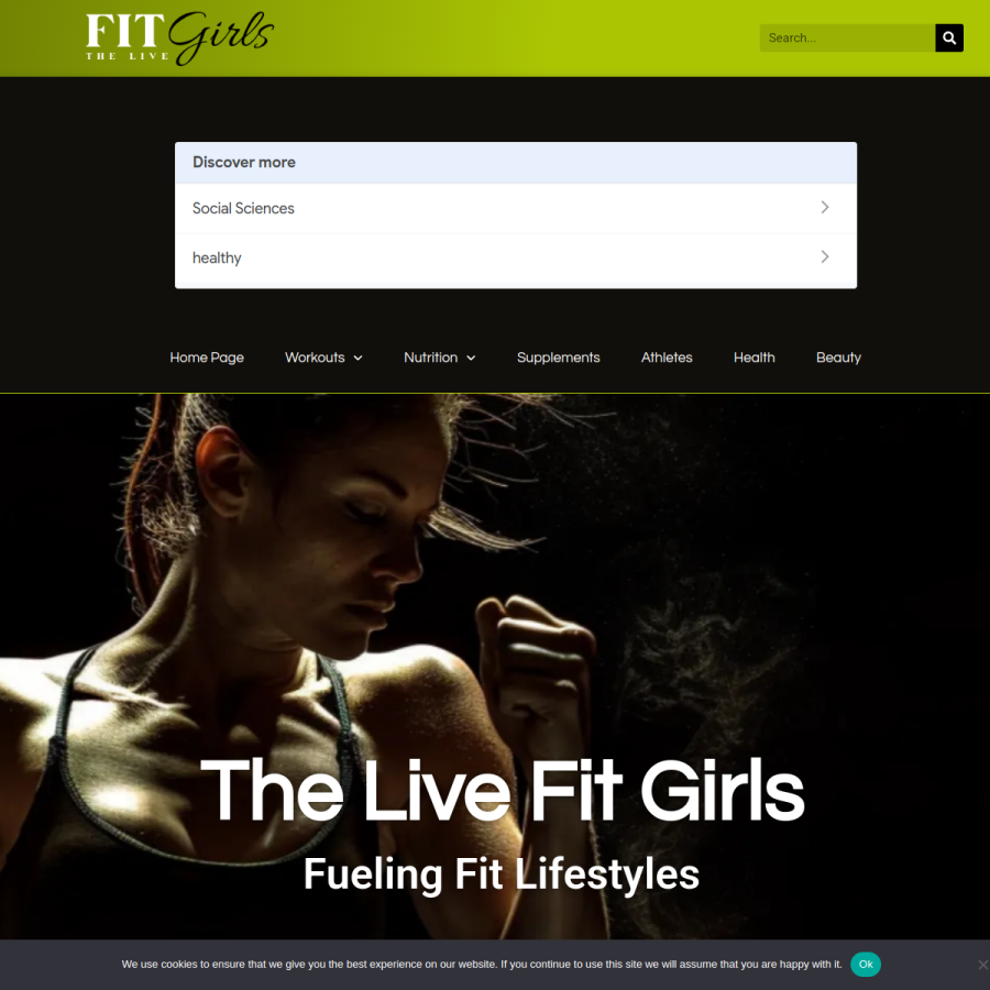 thelivefitgirls.com homepage screenshot