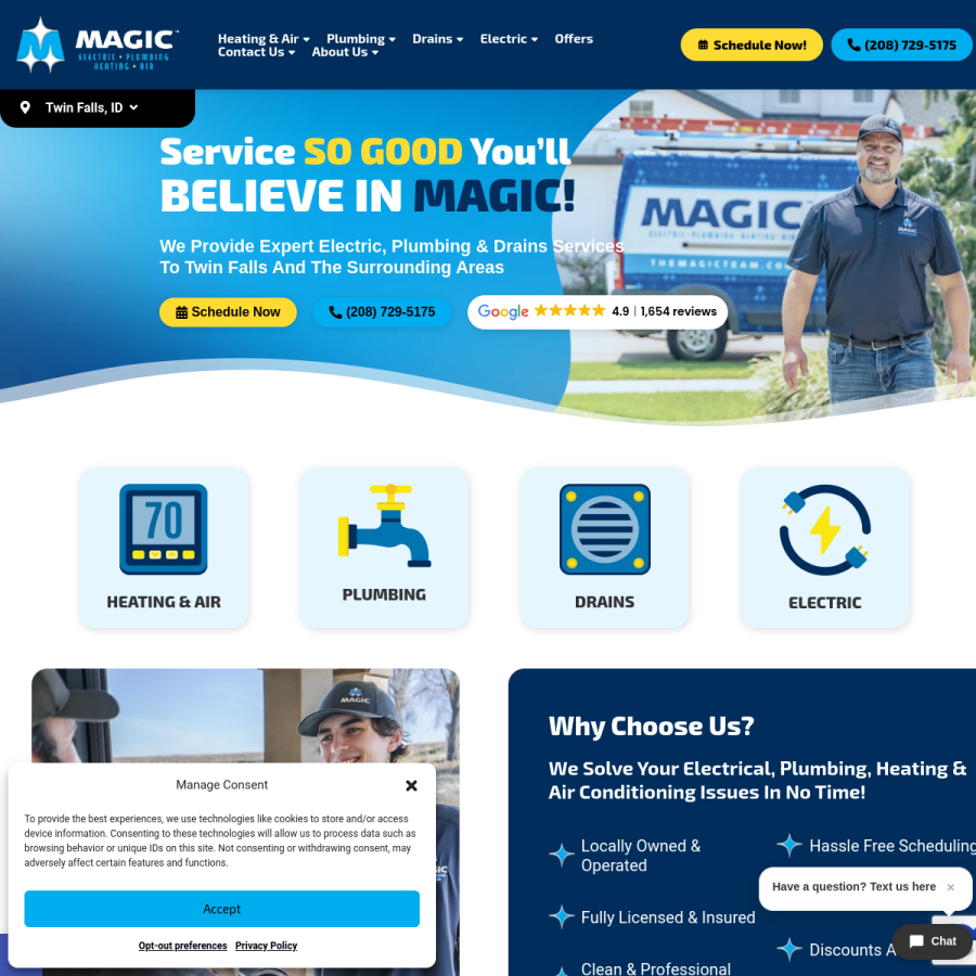 themagicteam.com homepage screenshot