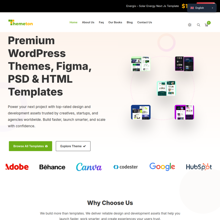themeton.com homepage screenshot