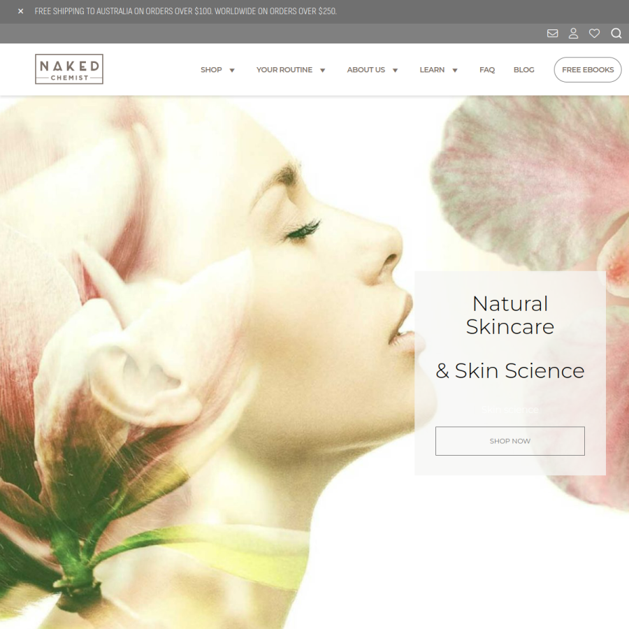 thenakedchemist.com homepage screenshot