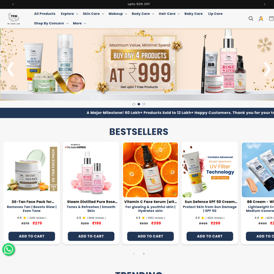 thenaturalwash.com homepage screenshot