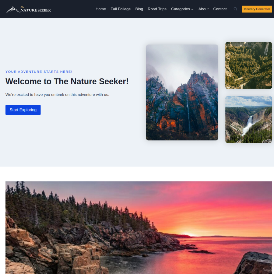 thenatureseeker.com homepage screenshot