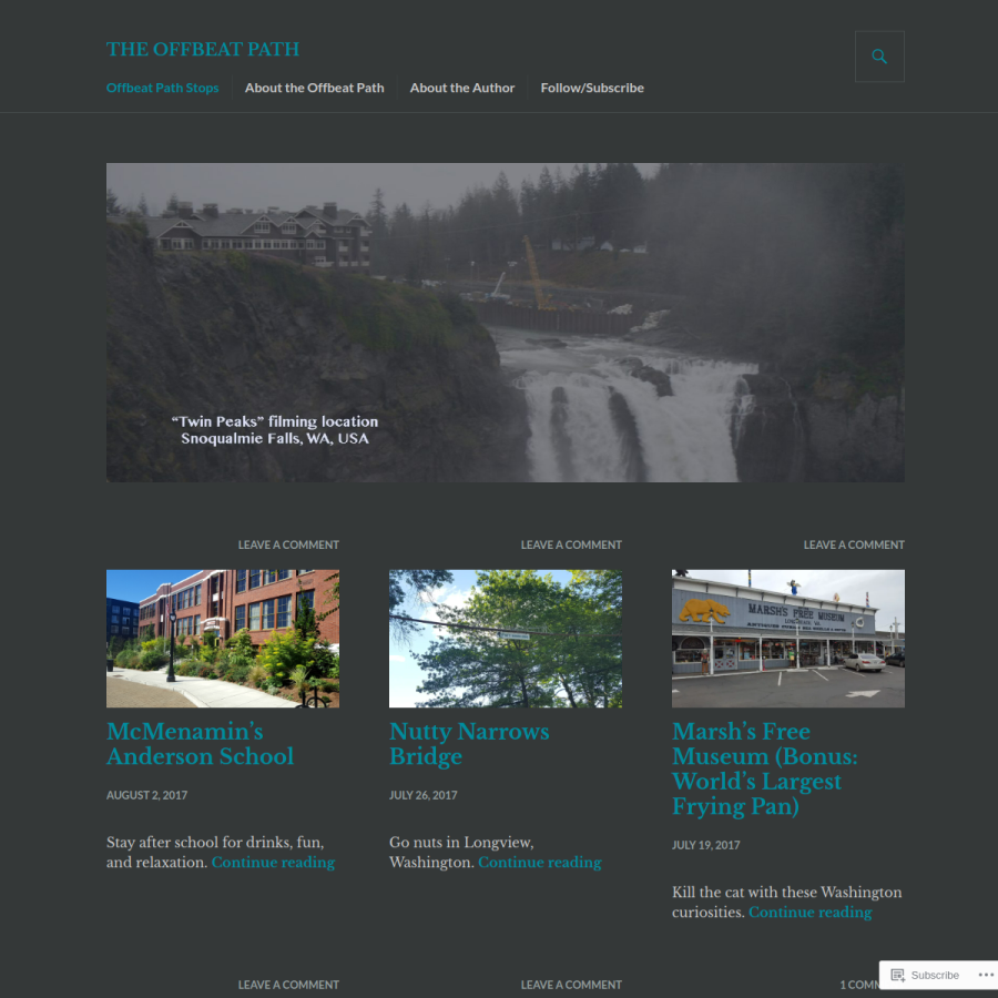 theoffbeatpath.net homepage screenshot