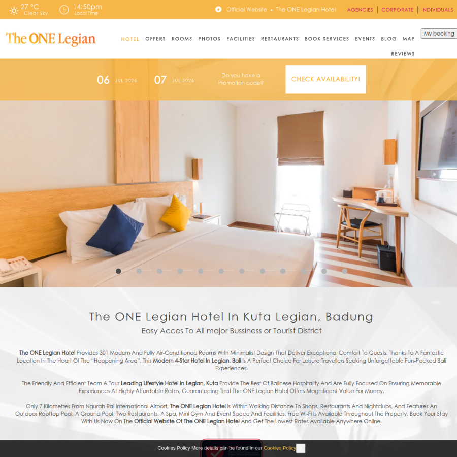 theonelegian.com homepage screenshot