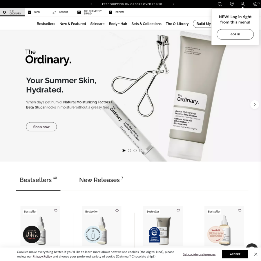 theordinary.com homepage screenshot