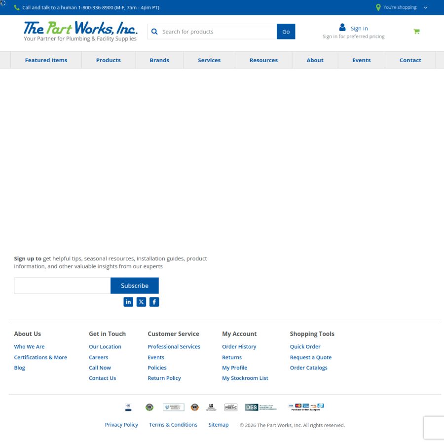 thepartworks.com homepage screenshot