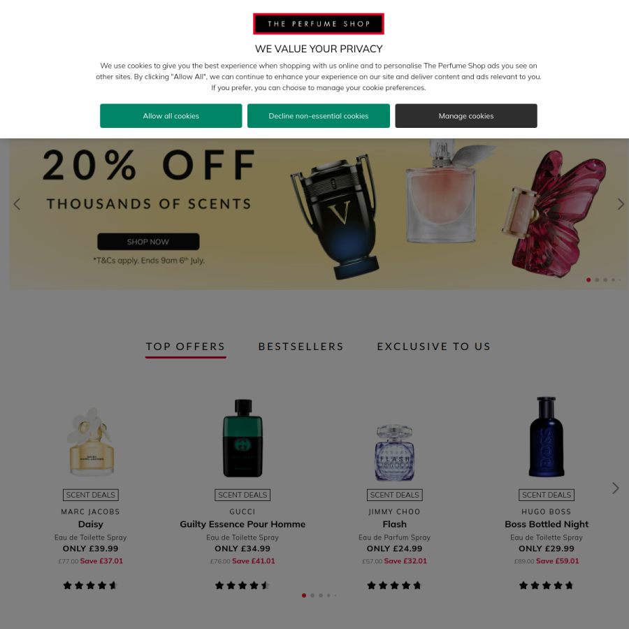 theperfumeshop.com homepage screenshot