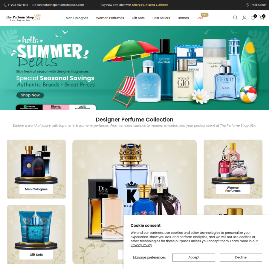theperfumeshopusa.com homepage screenshot