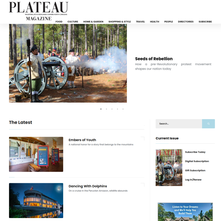 theplateaumag.com homepage screenshot