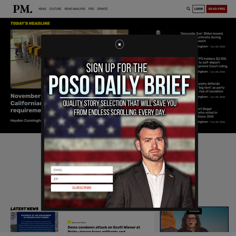 thepostmillennial.com homepage screenshot