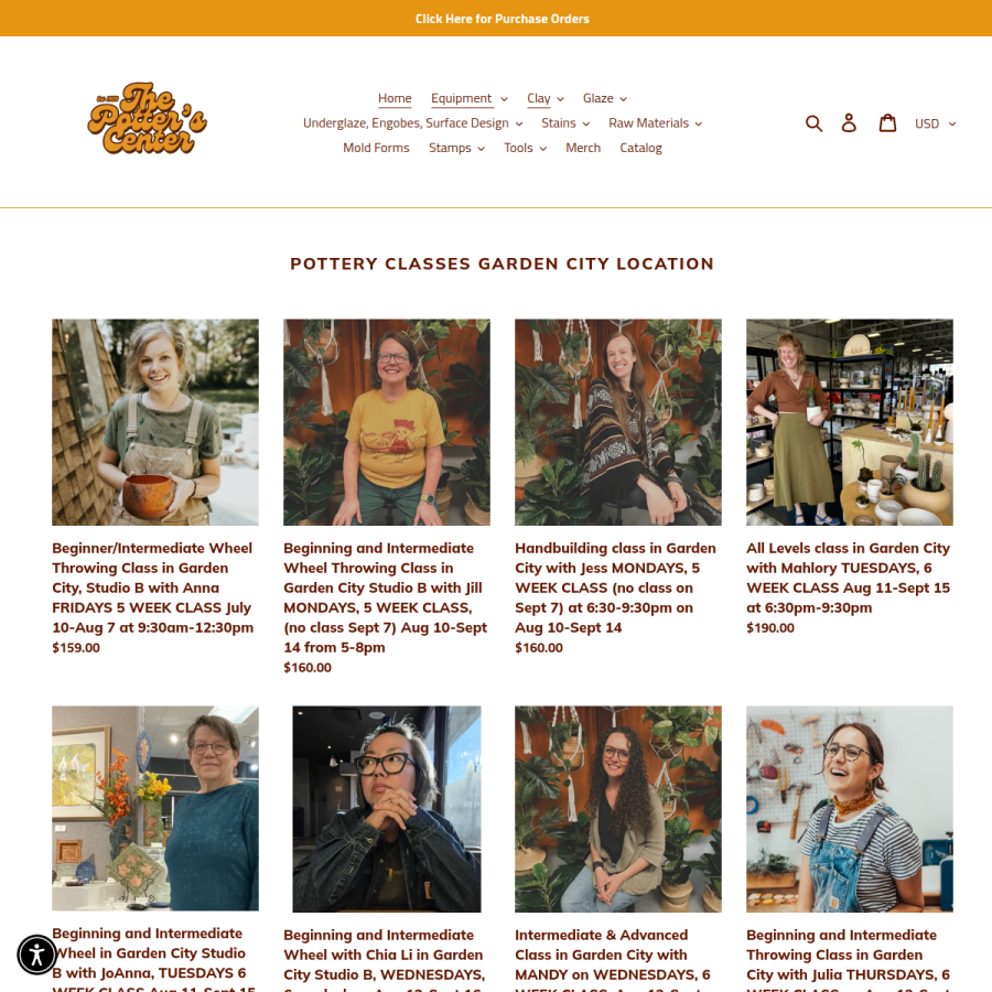 thepotterscenter.com homepage screenshot