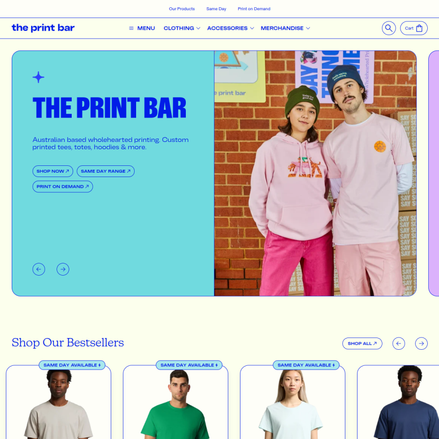 theprintbar.com homepage screenshot