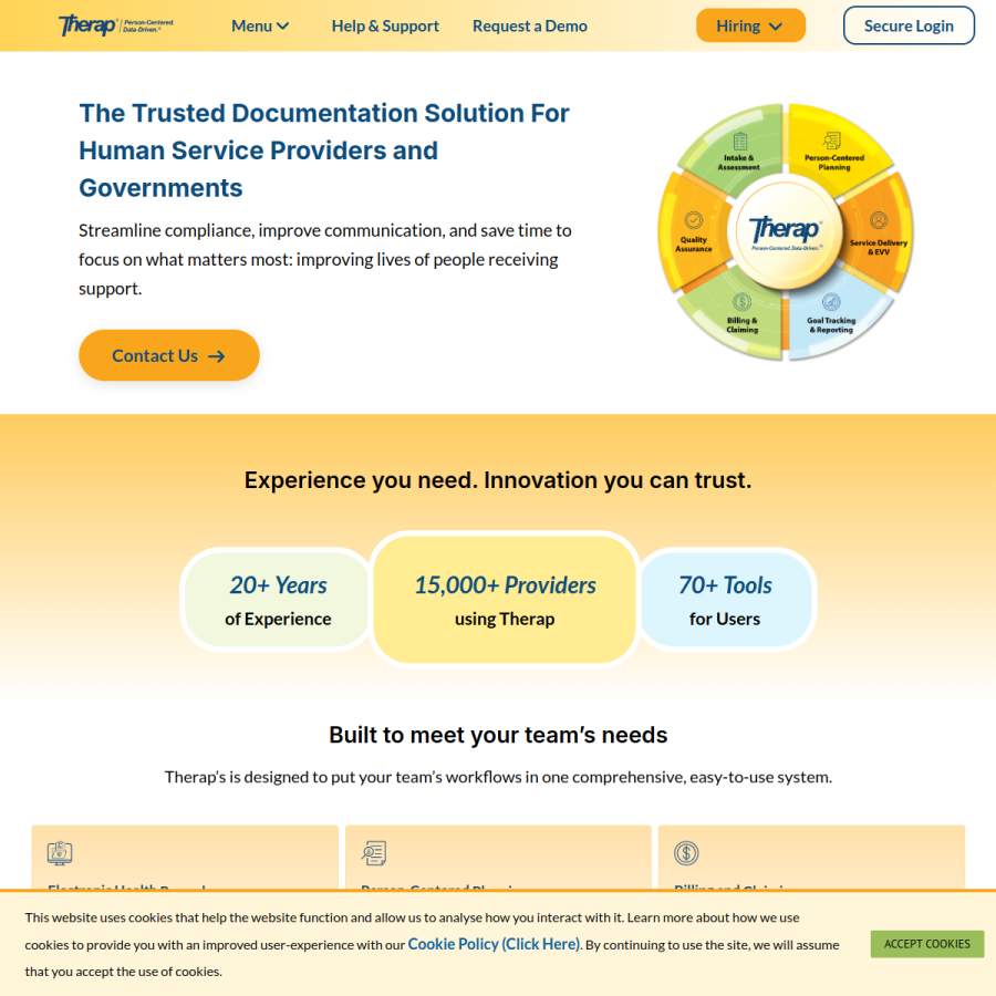 therapservices.net homepage screenshot