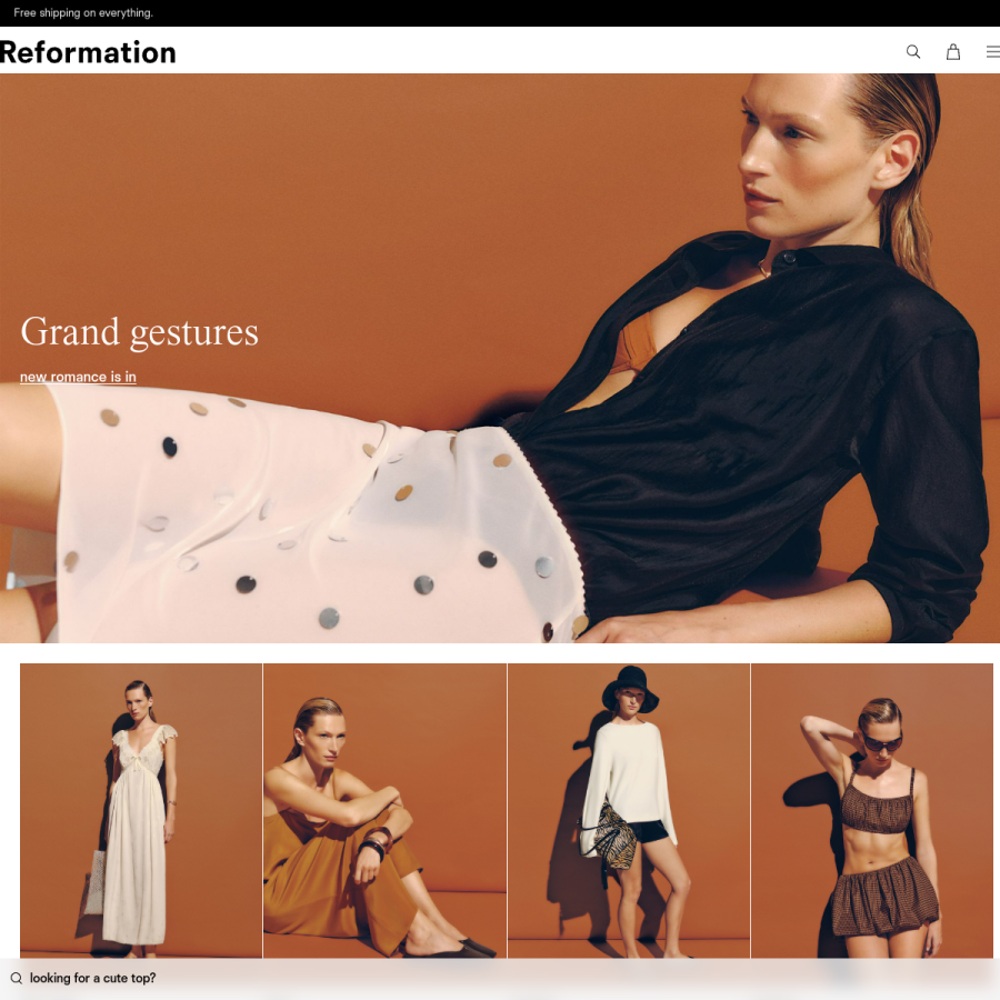 thereformation.com homepage screenshot