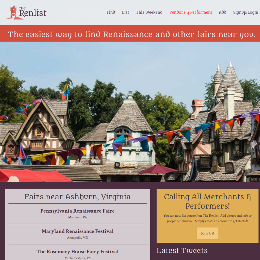 therenlist.com homepage screenshot
