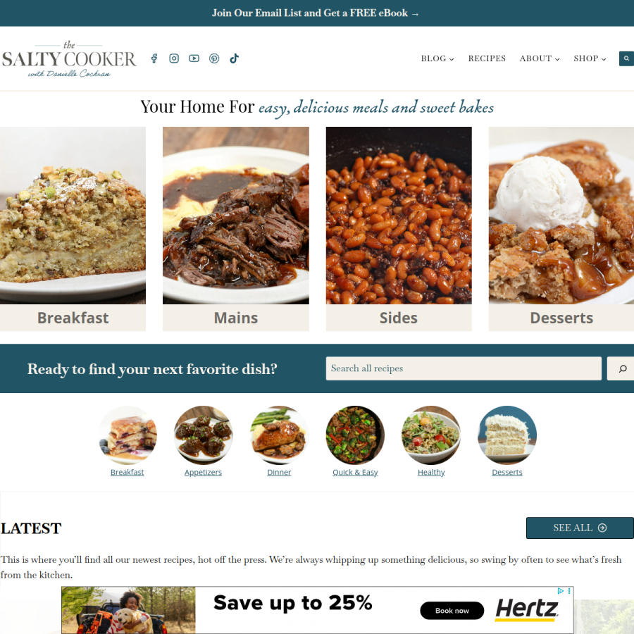 thesaltycooker.com homepage screenshot
