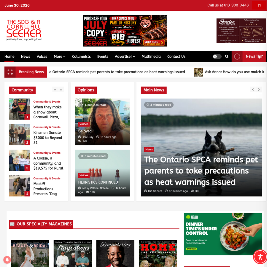 theseeker.ca homepage screenshot