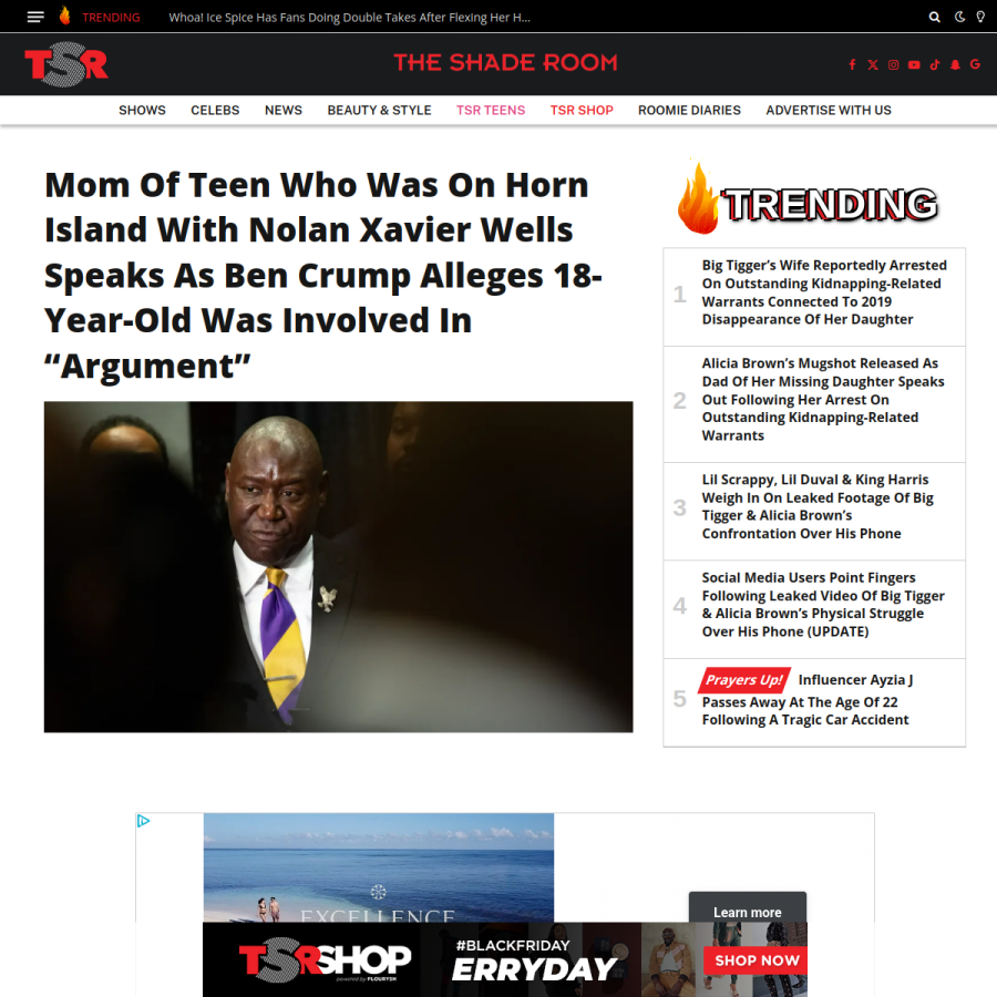 theshaderoom.com homepage screenshot
